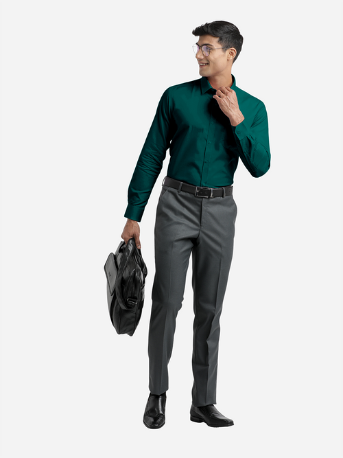 Sea Green Micro Dobby Solid Shirt