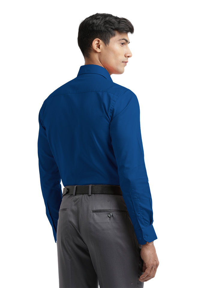 Royal Blue Micro Oxford Solid Shirt