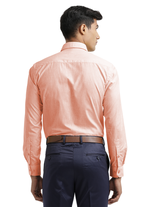 Peach Poly Cotton Solid Shirt