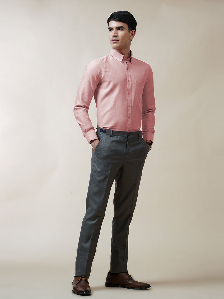 Coral Pink Oxford Solid Shirt