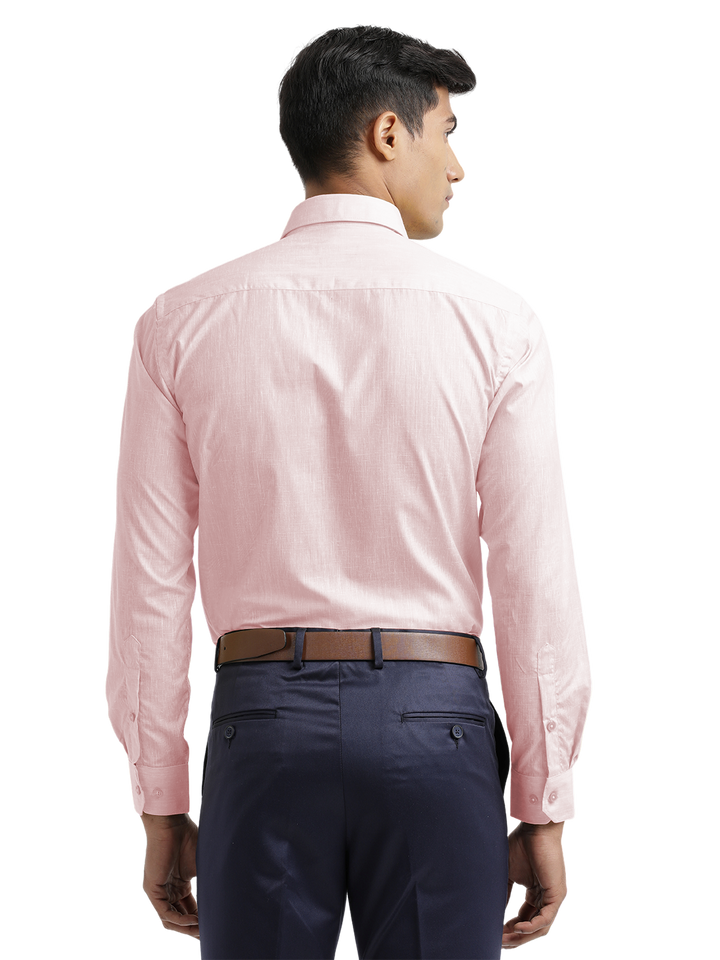 Baby Pink Poly Cotton Solid Shirt