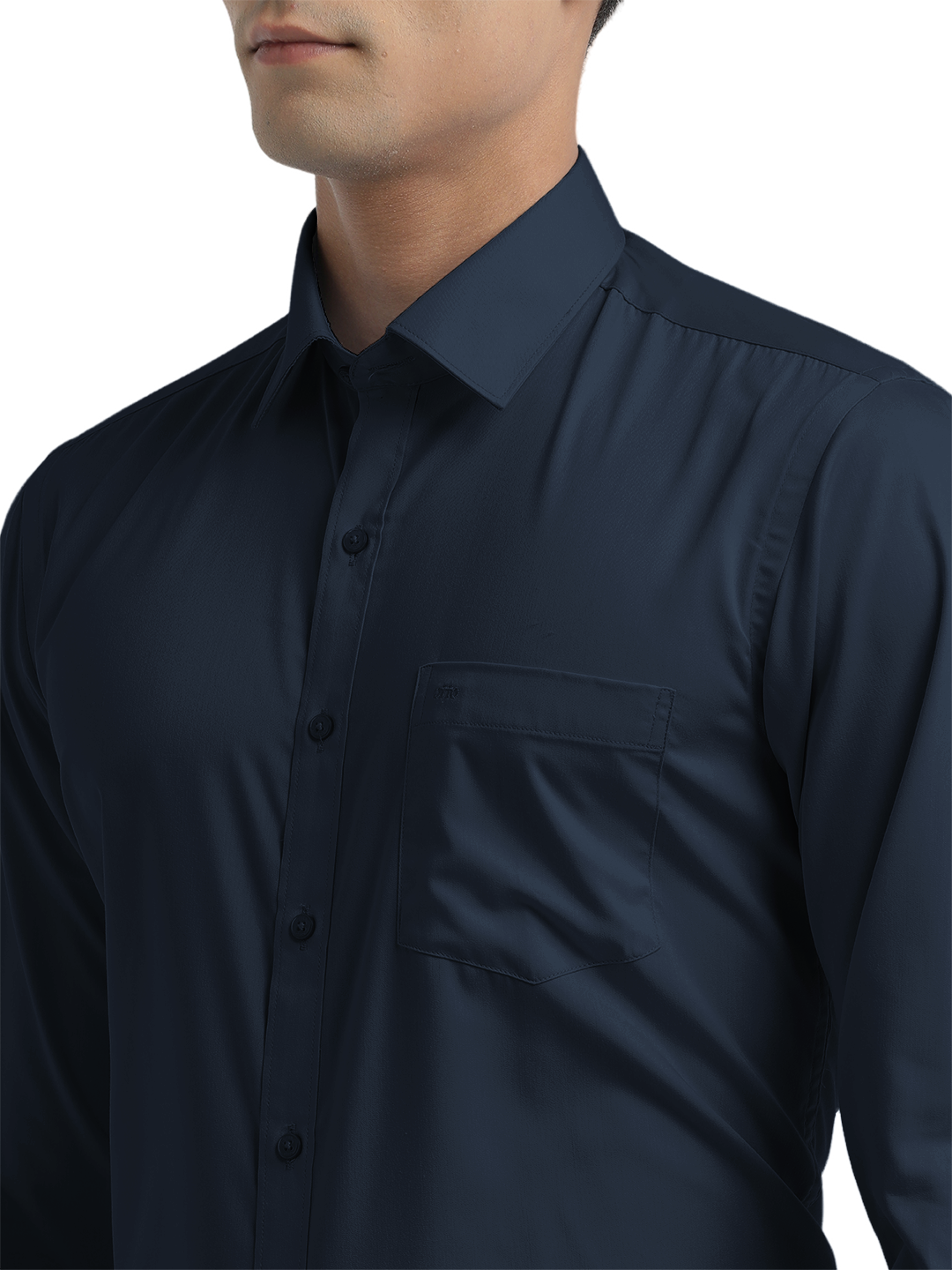 Navy Twill Wrinkle Free Solid Shirt