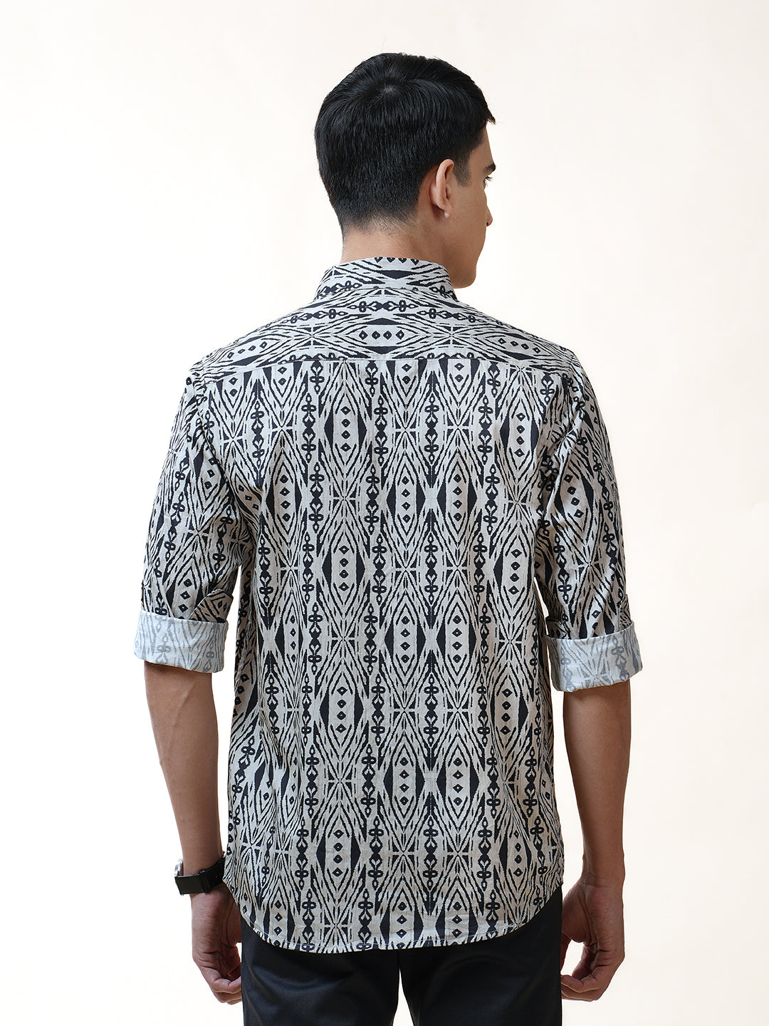 Navy Illusive Geometric Printed Shirt