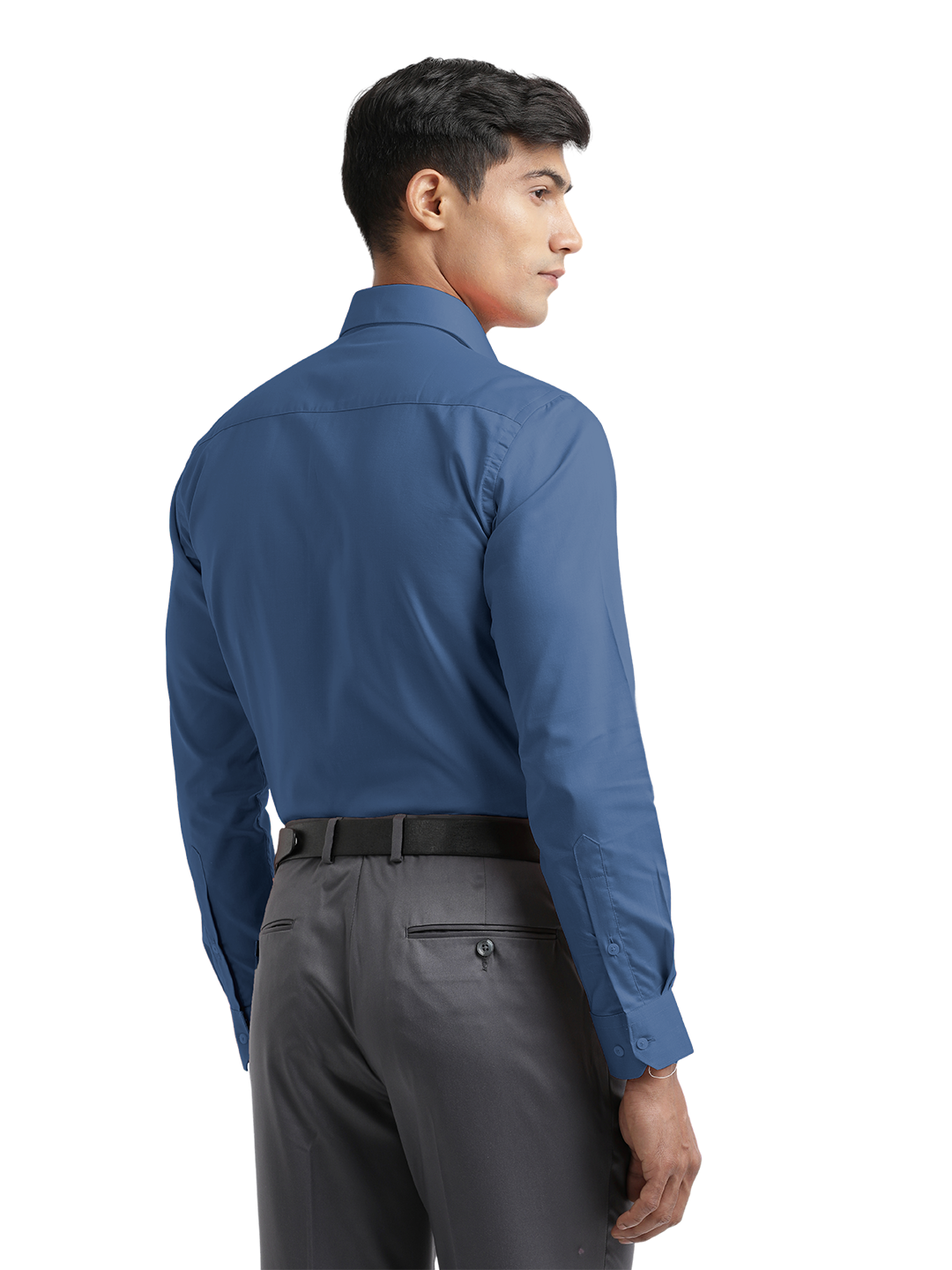 Blue Micro Oxford Solid Shirt