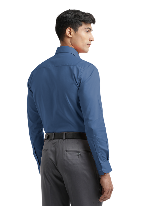 Blue Micro Oxford Solid Shirt