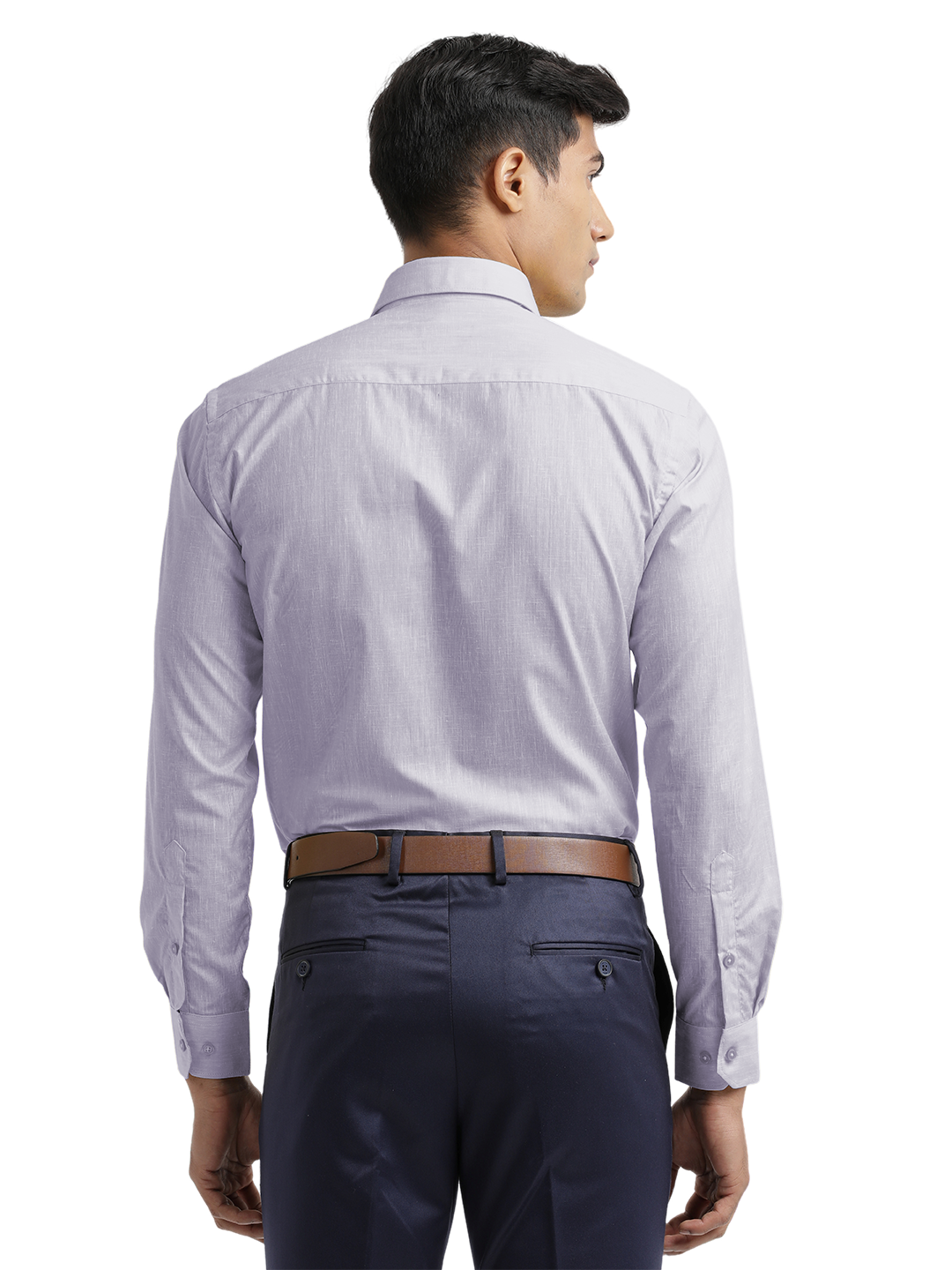 Lavender Poly Cotton Solid Shirt