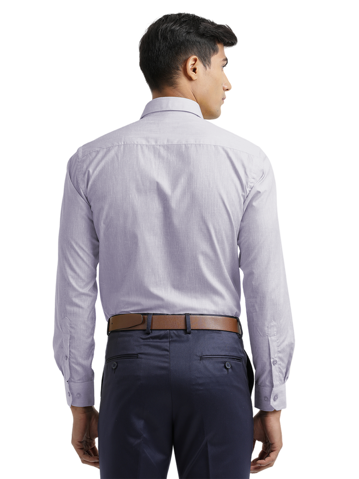 Lavender Poly Cotton Solid Shirt