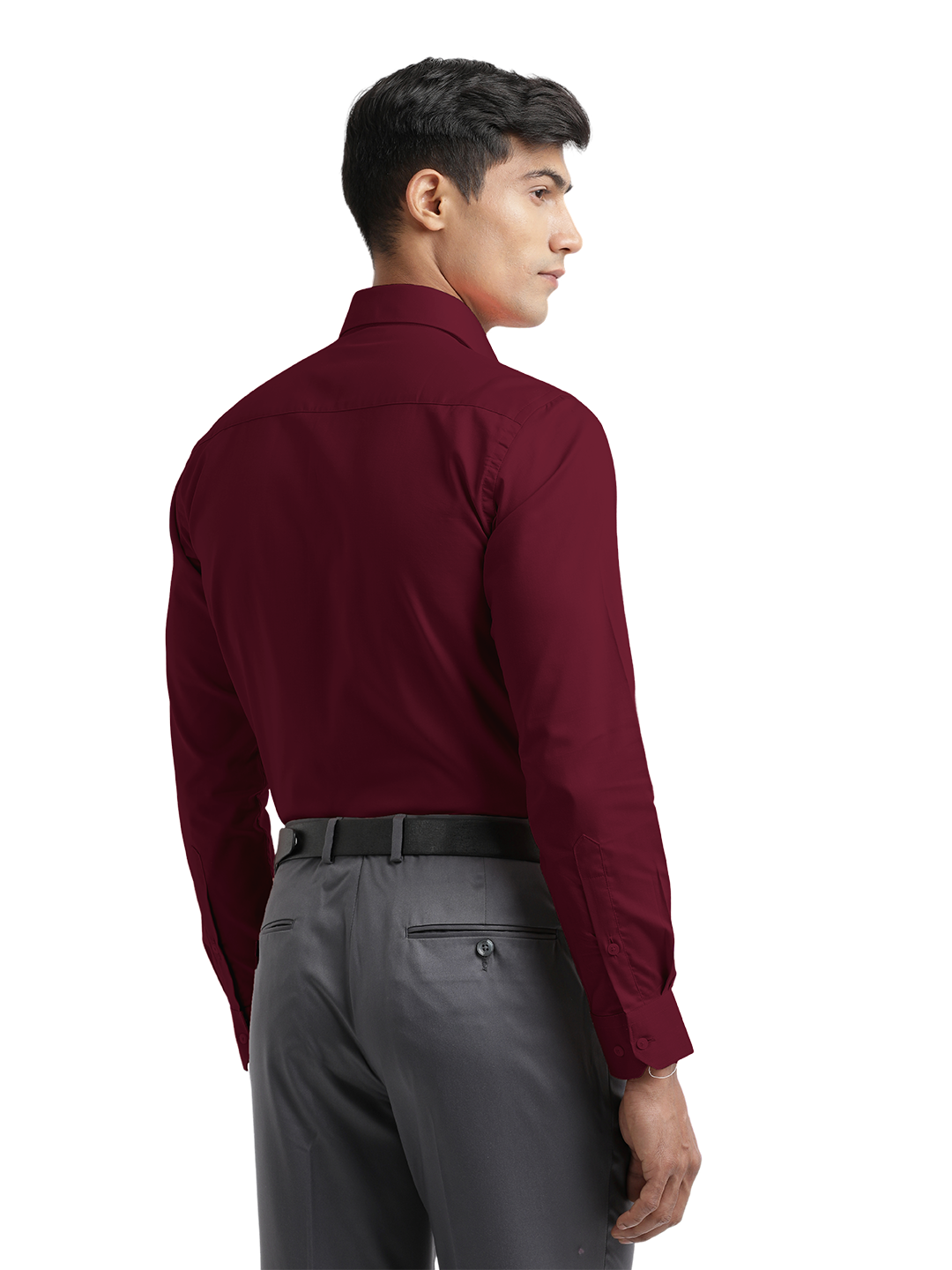 Burgundy Micro Oxford Solid Shirt