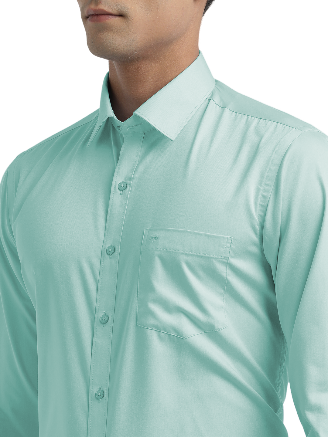 Turquoise Twill Wrinkle Free Solid Shirt