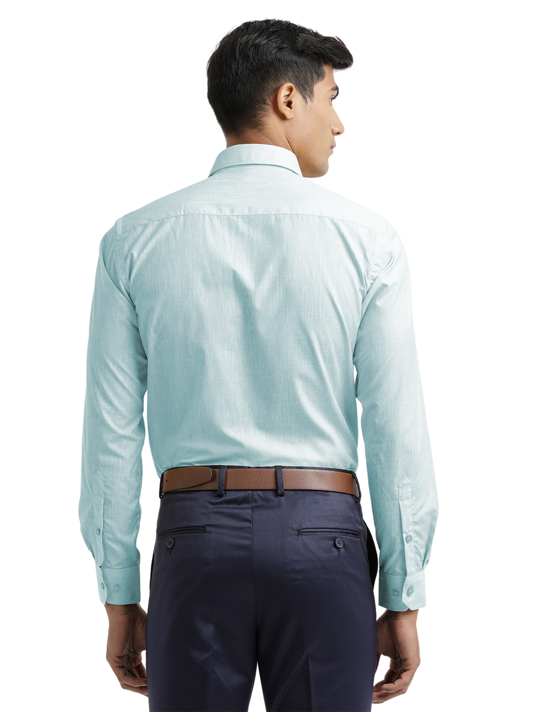 Sky Blue Poly Cotton Solid Shirt