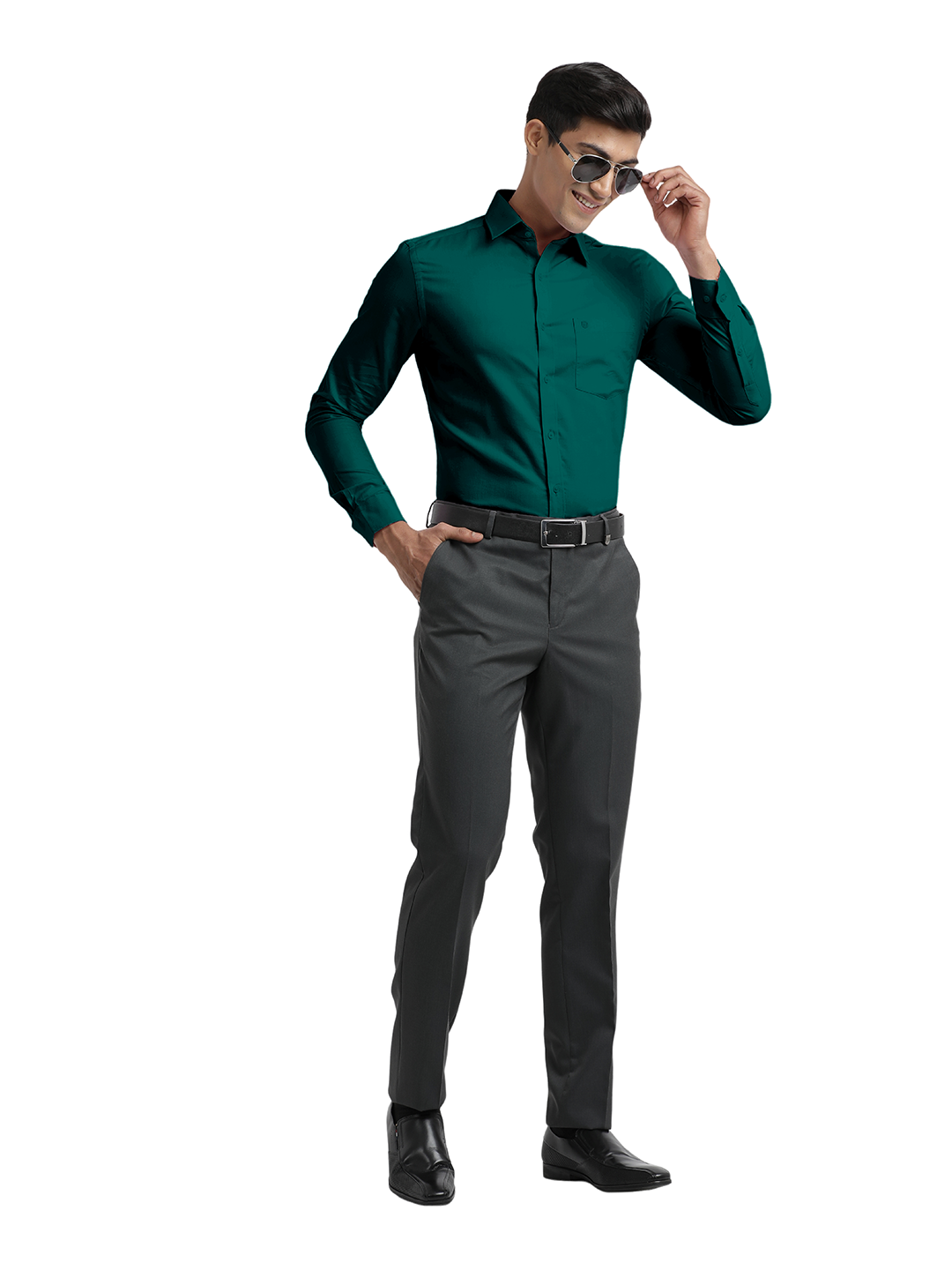 Sea Green Micro Dobby Solid Shirt