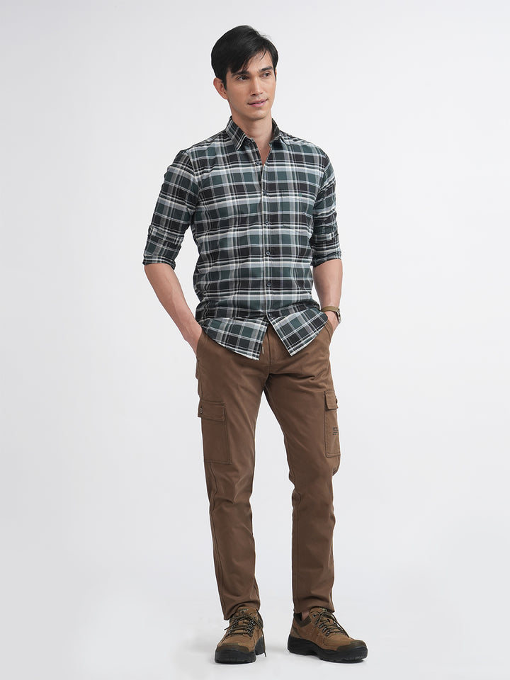 Emerald Green Matt Oxford Checkered Shirt