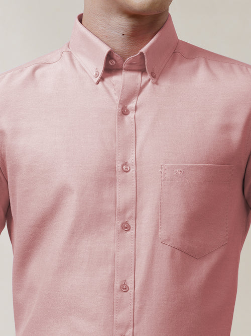 Coral Pink Oxford Solid Shirt