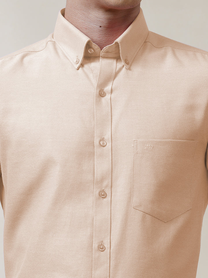 Light Peach Oxford Solid Shirt