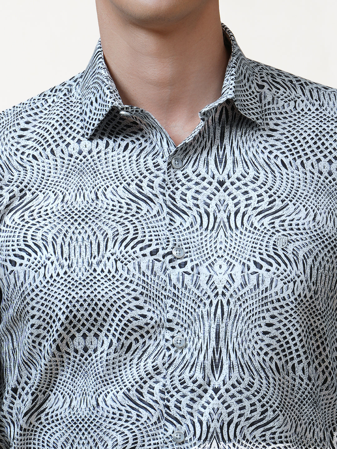 Black Monochrome Abstract Printed Shirt