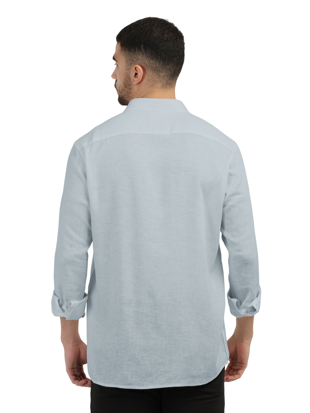 Mist Blue Linen Blend Solid Shirt