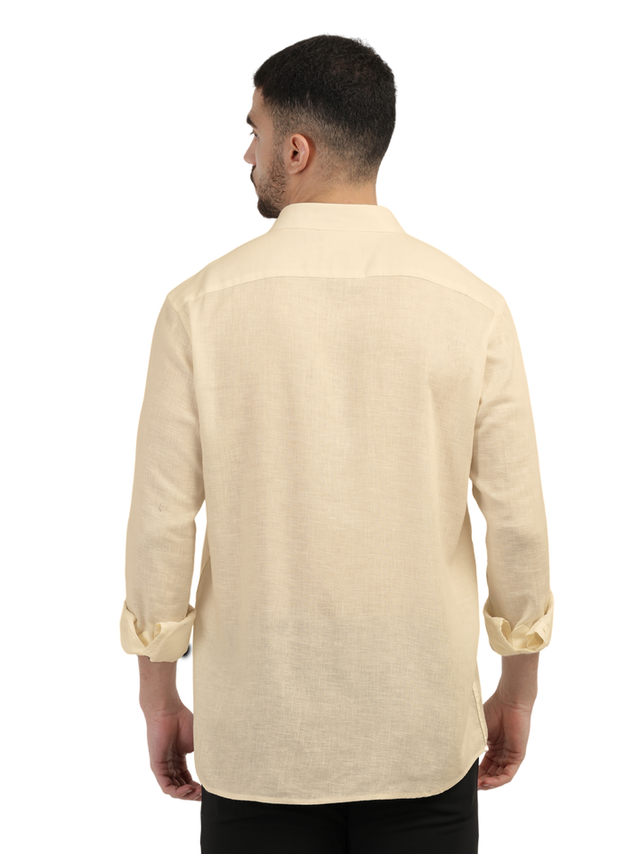 Sand Linen Blend Solid Shirt