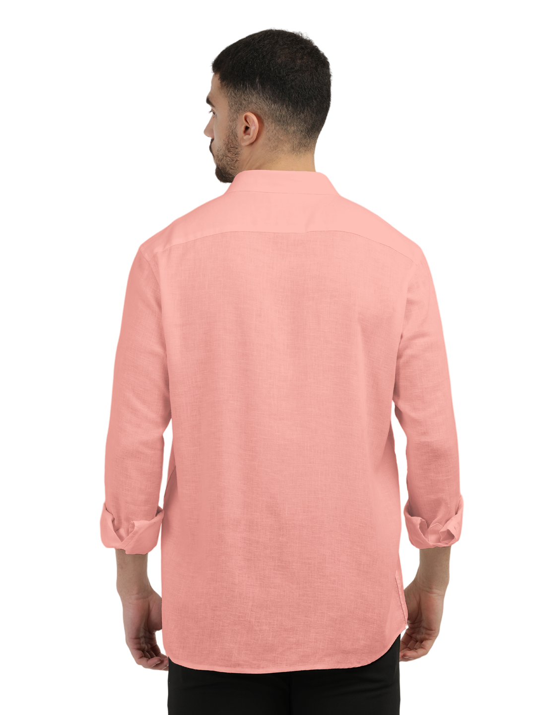 Coral Linen Blend Solid Shirt