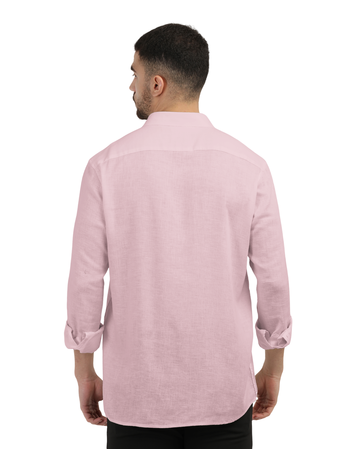 Baby Pink Linen Blend Solid Shirt