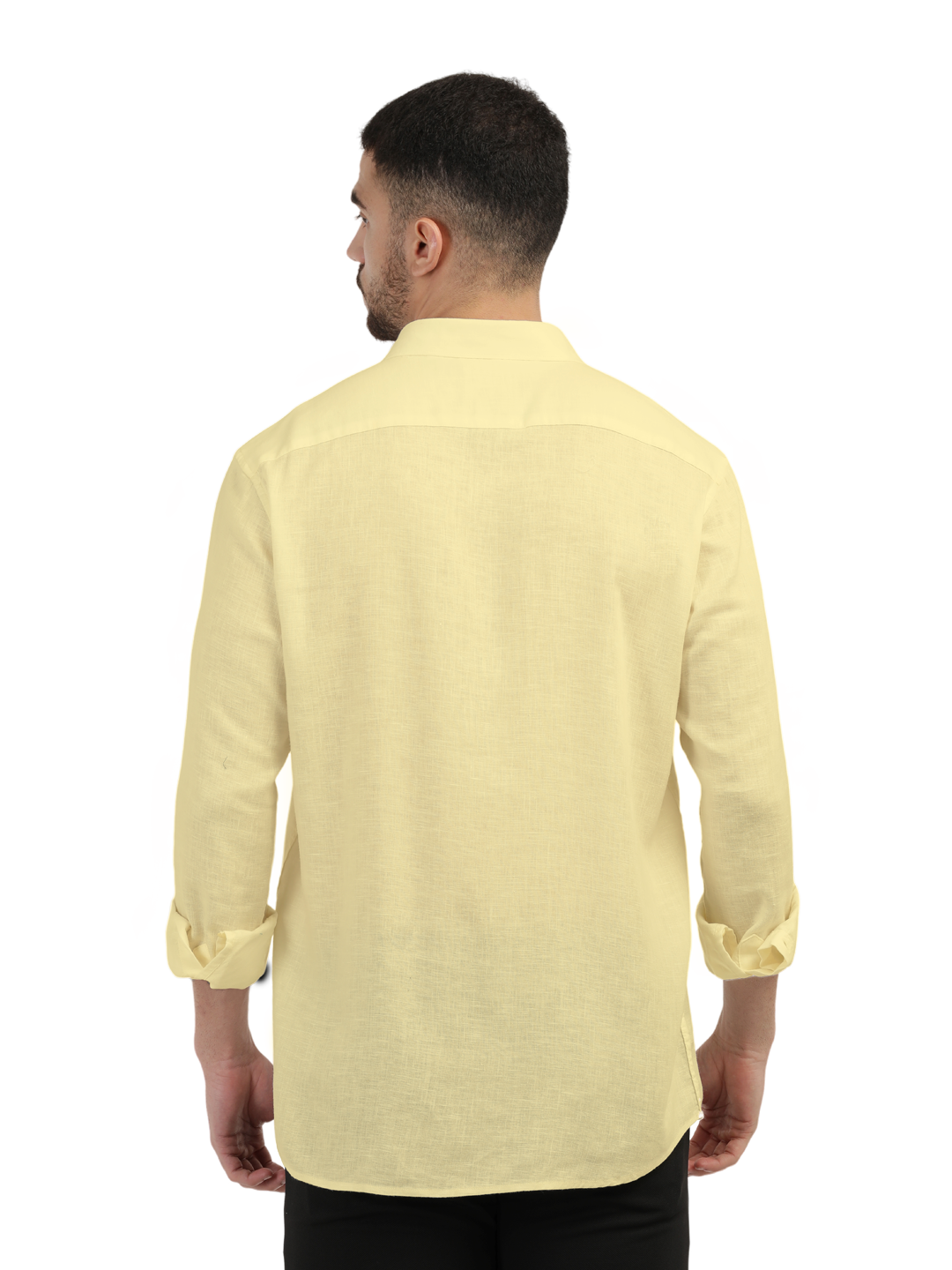 Butter Yellow Linen Blend Solid Shirt