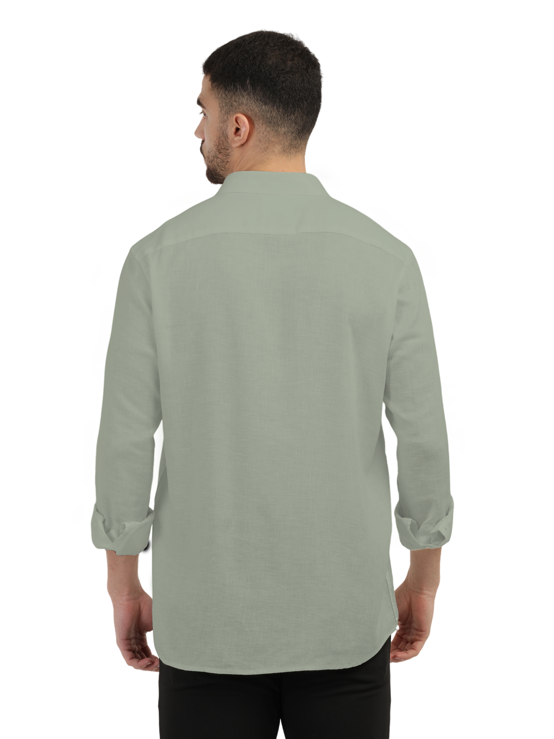 Sage Linen Blend Solid Shirt