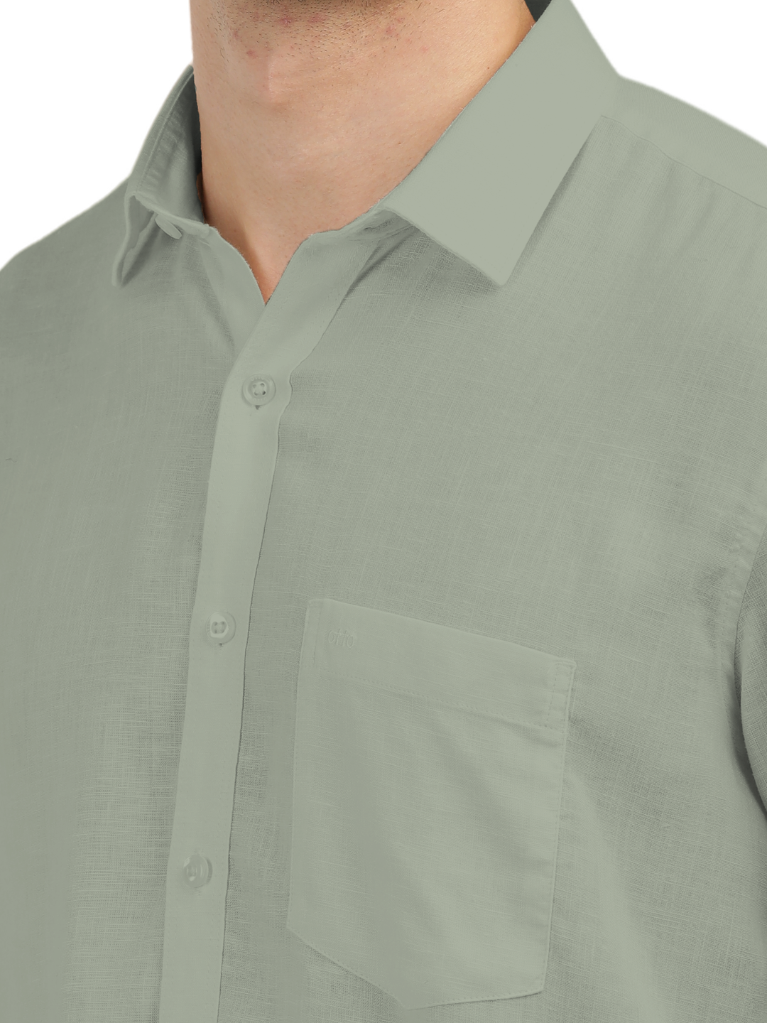 Sage Linen Blend Solid Shirt