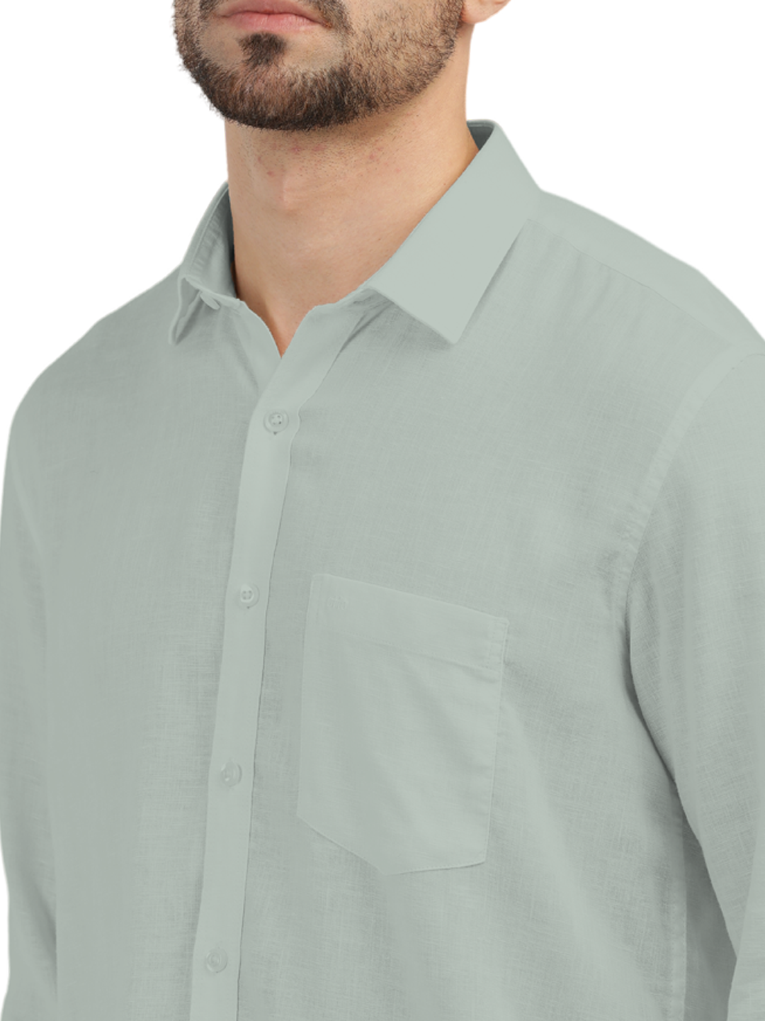 Apple Green Linen Blend Solid Shirt