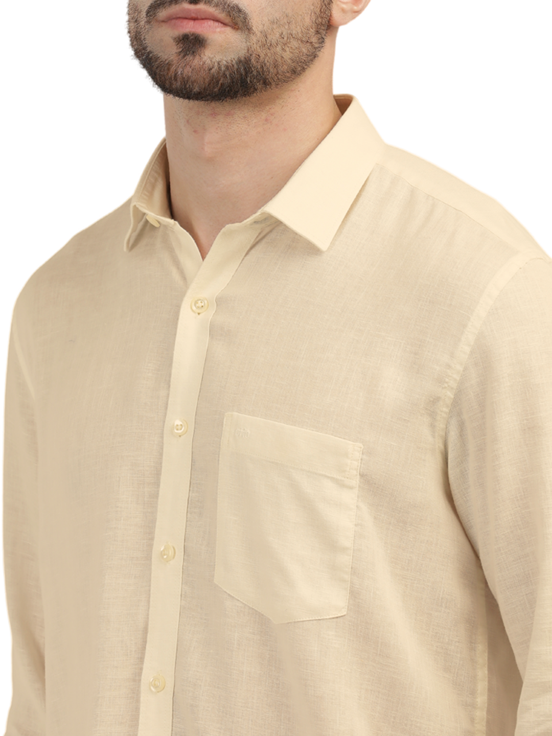 Sand Linen Blend Solid Shirt