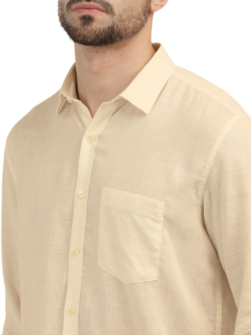 Sand Linen Blend Solid Shirt