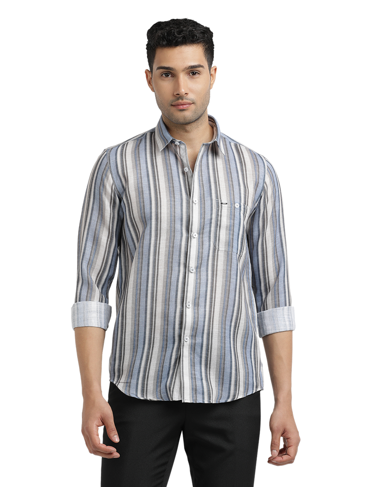 Blue Stripes Semi Casual Shirt