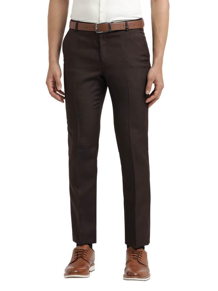 Coffee Micro Dobby Formal Trousers