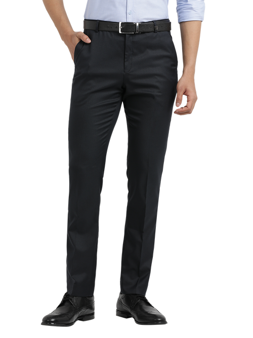 Navy Twill Stretch Formal Trousers