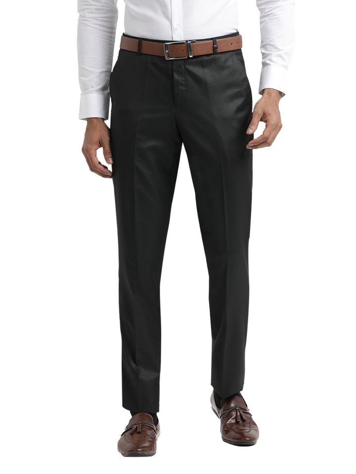 Black Micro Dobby Formal Trousers