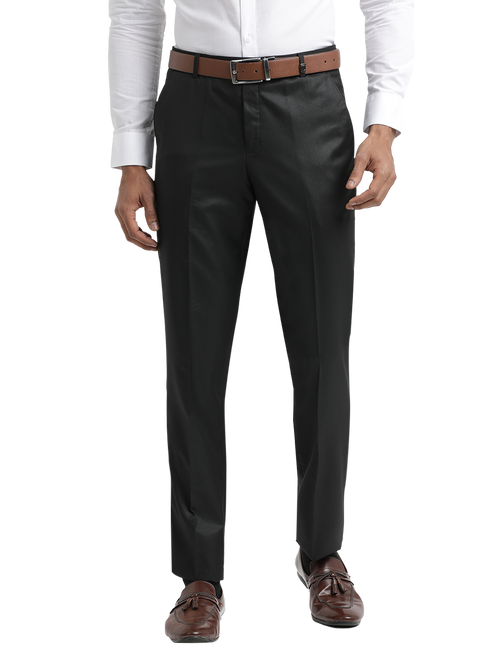 Black Micro Dobby Formal Trousers