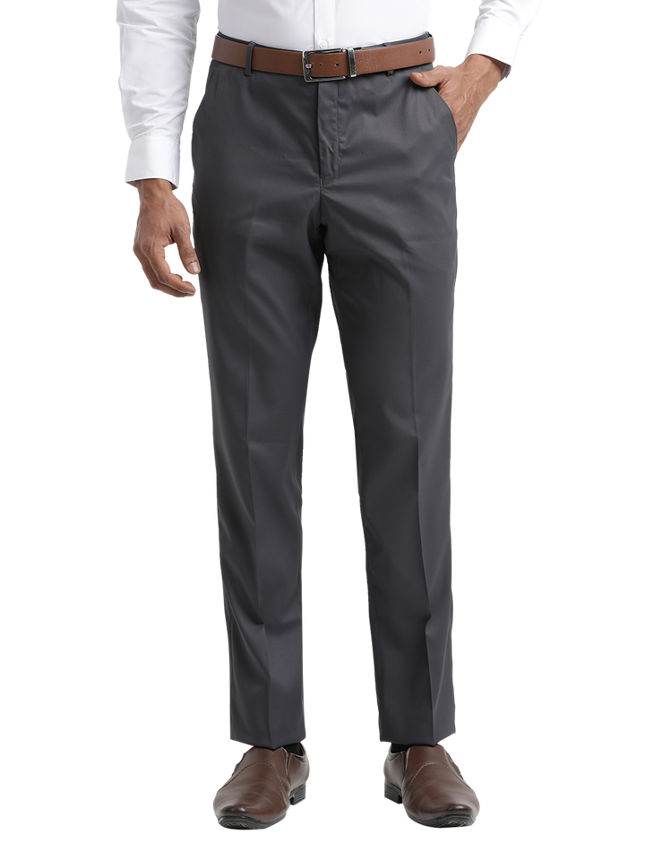 S.Grey Micro Dobby Formal Trousers