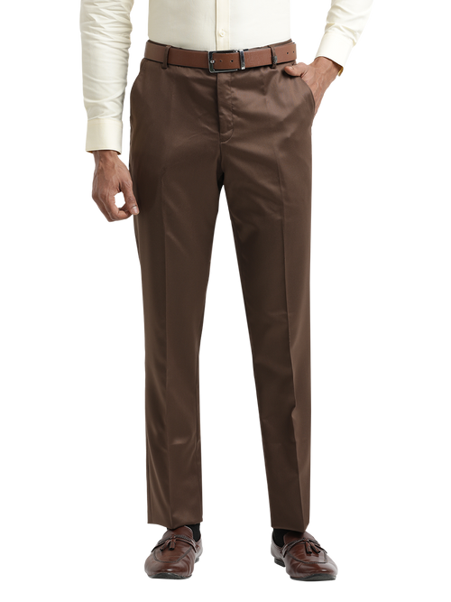 Brown Satin Formal Trousers