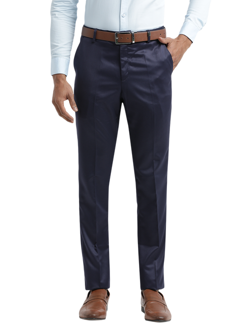 Navy Satin Formal Trousers