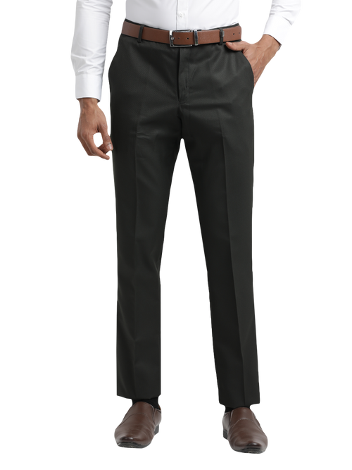 Olive Micro Dobby Formal Trousers