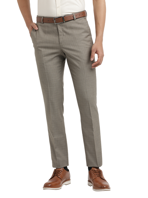 Khaki YD Dobby Formal Trousers