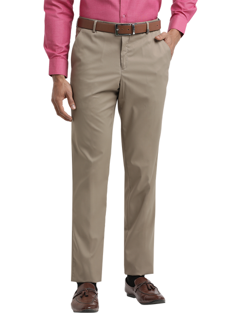 Khaki Micro Dobby Formal Trousers