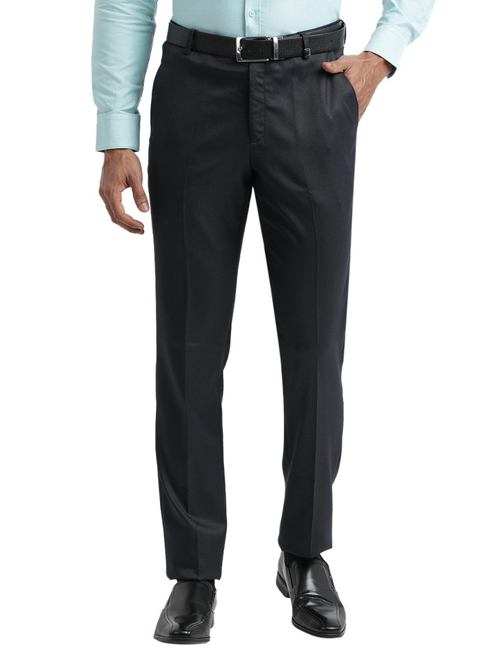 Navy YD Dobby Formal Trousers