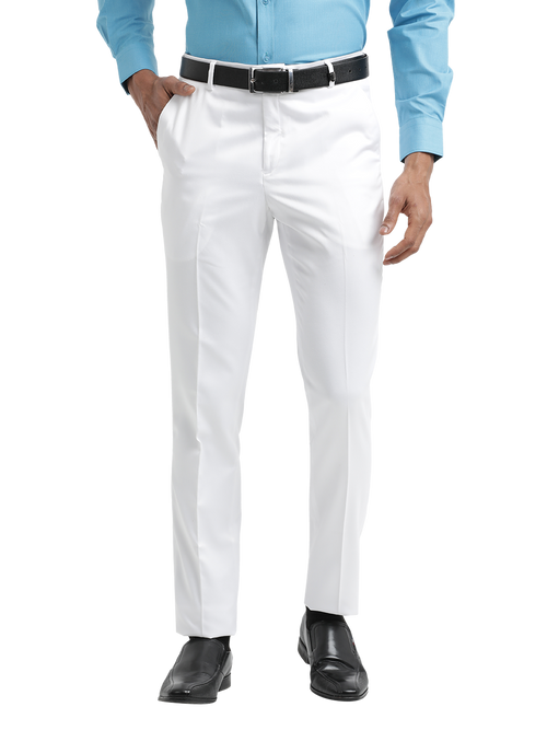 White Satin Formal Trousers