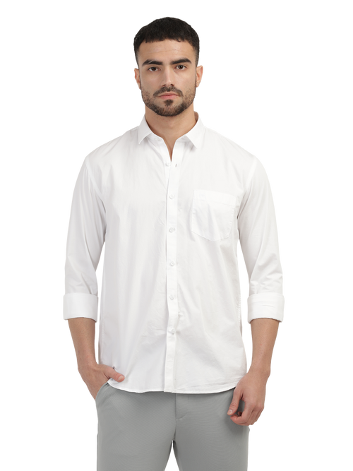 White Twill Solid Shirt