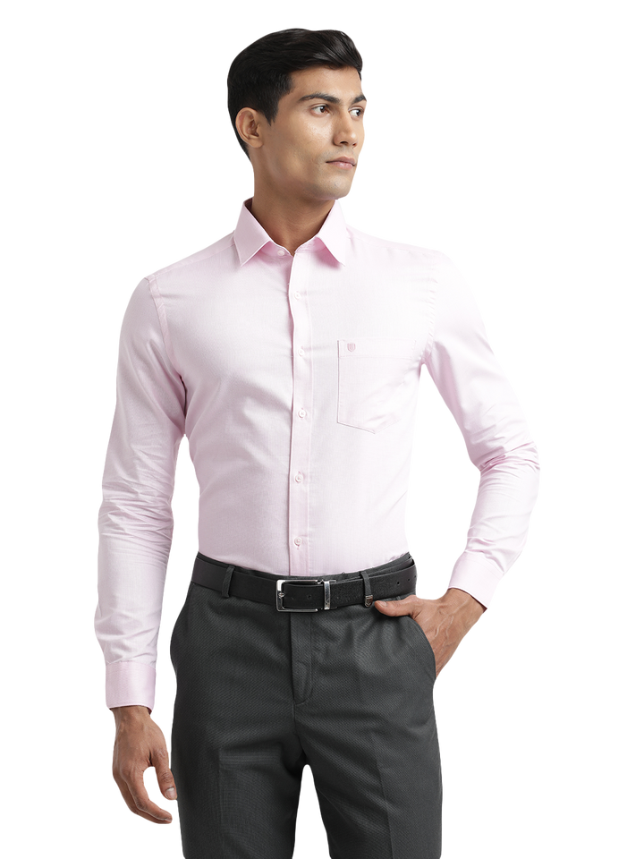 Baby Pink Micro Dobby Solid Shirt