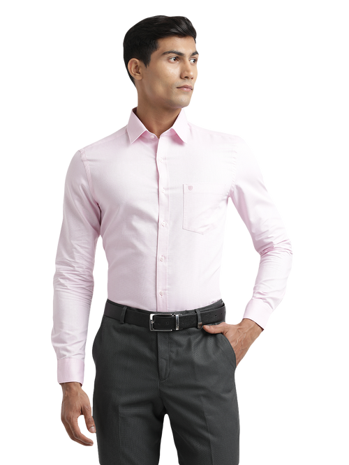 Baby Pink Micro Dobby Solid Shirt