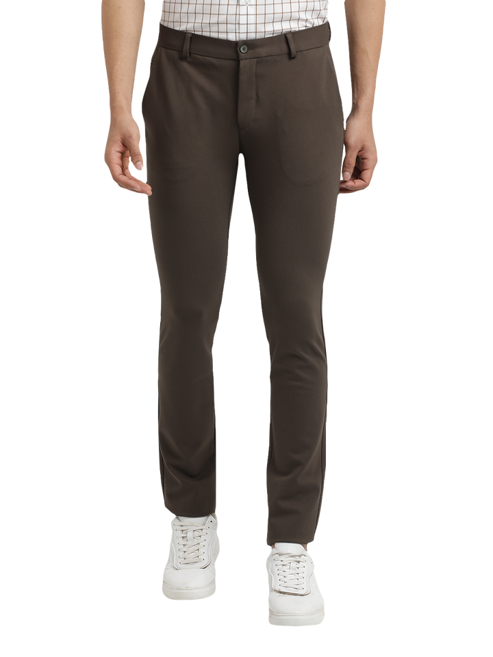 N.Olive Bi-Stretch Solid Trousers