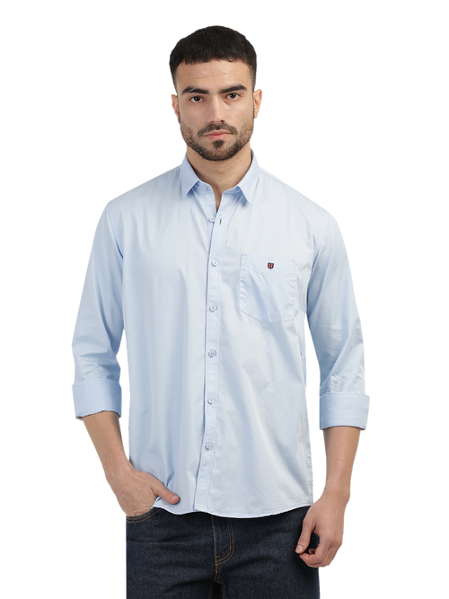 Light Blue Twill Solid Shirt