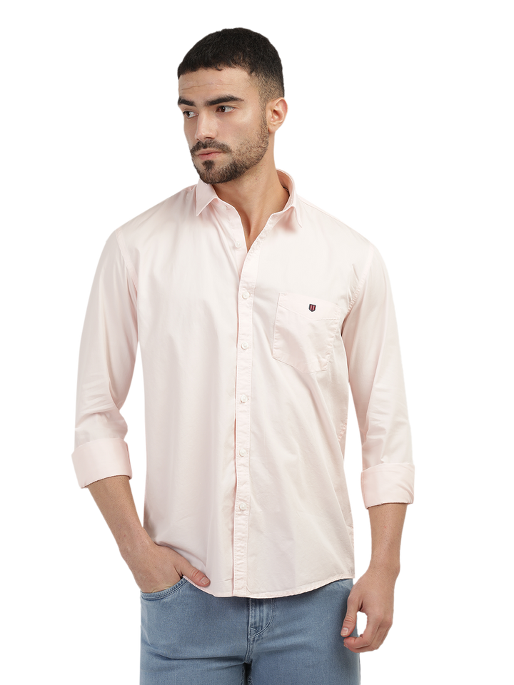 Light Pink Twill Solid Shirt