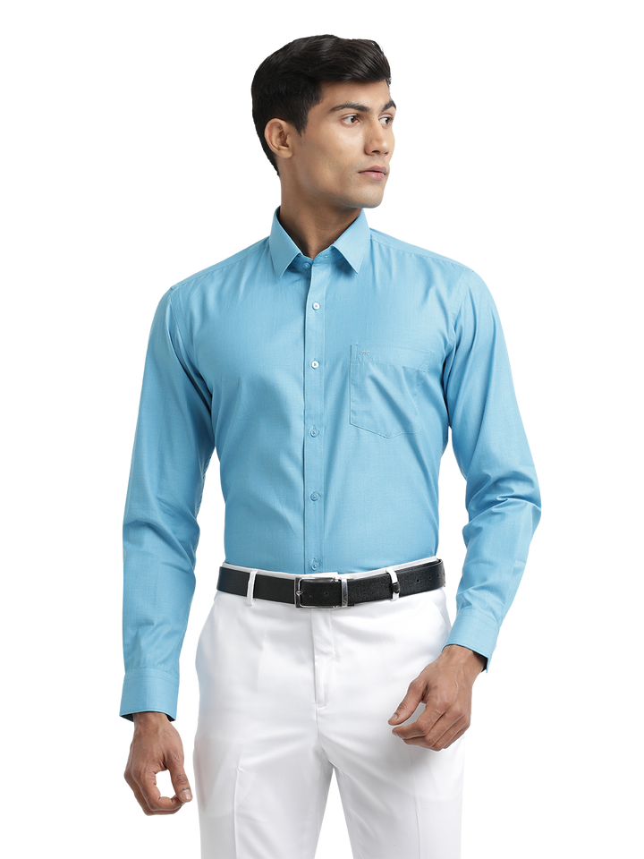 Sky Blue Fil-a-Fil Solid Shirt