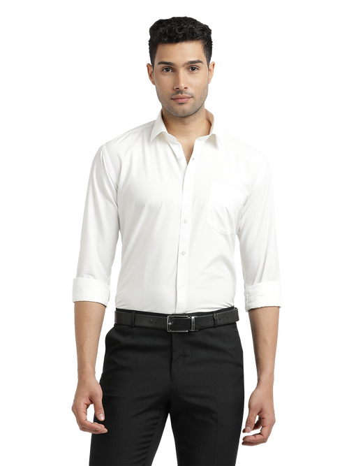 White Solid Formal Shirt